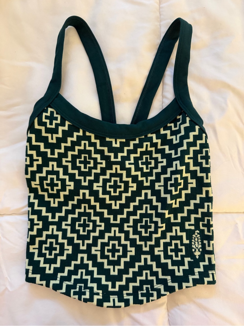 C Evergeen Geo-Print Tank in Pine and Cream
